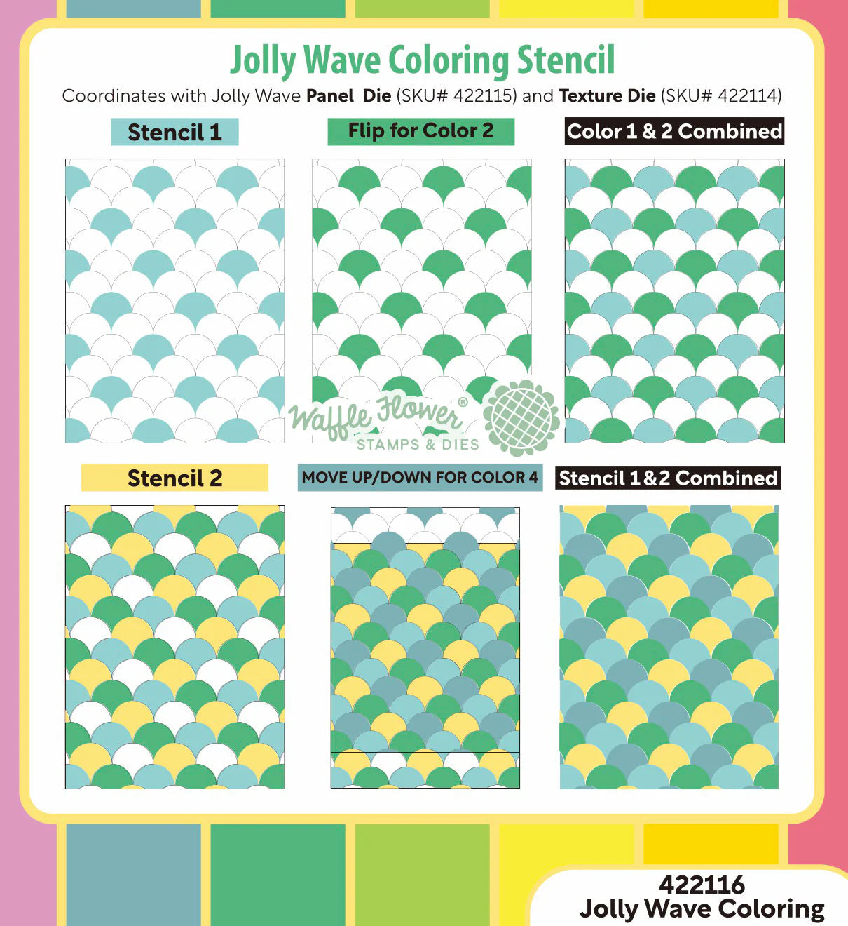 Waffle Flower Jolly Wave Coloring Stencil (422116)