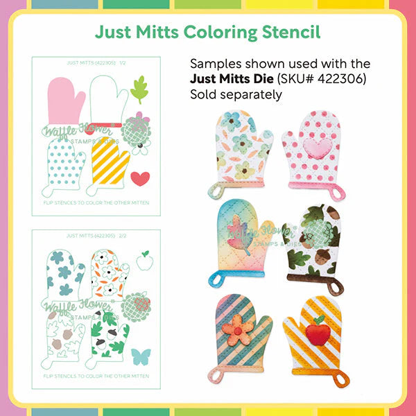 JWaffle Flower Craft ust Mitts Coloring Stencil