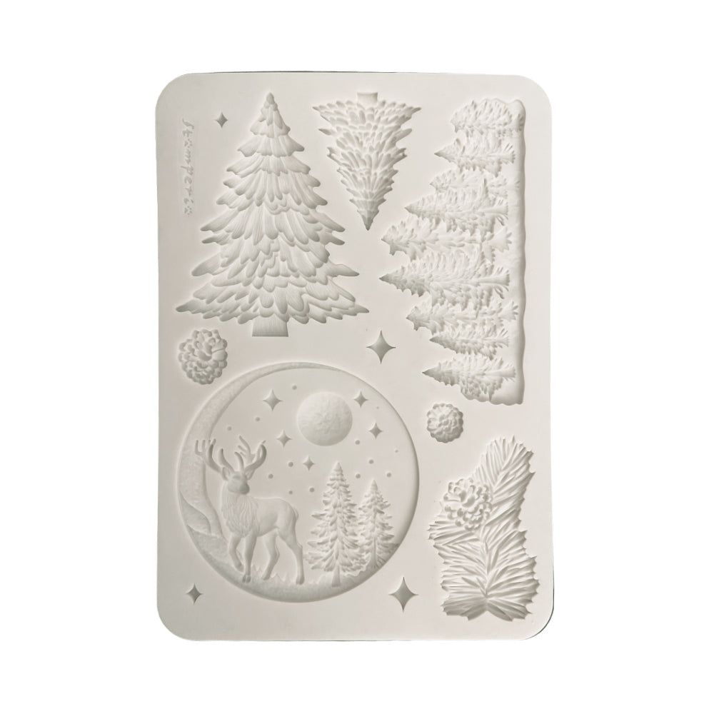 Stamperia A5 Silicone Mould Christmas Winter Landscape - KACMA617