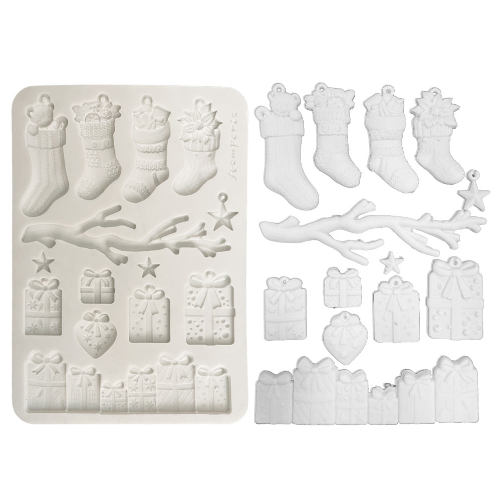 Stamperia A5 Silicone Mould Christmas Socks and Presents - KACMA620