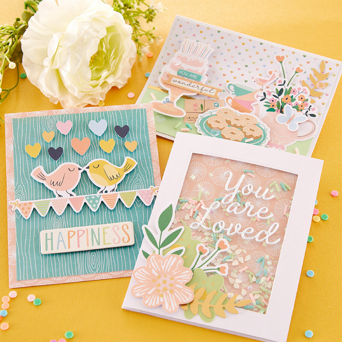 Spellbinders Spreading Happiness - Quick & Easy Card Kit of the Month Club
