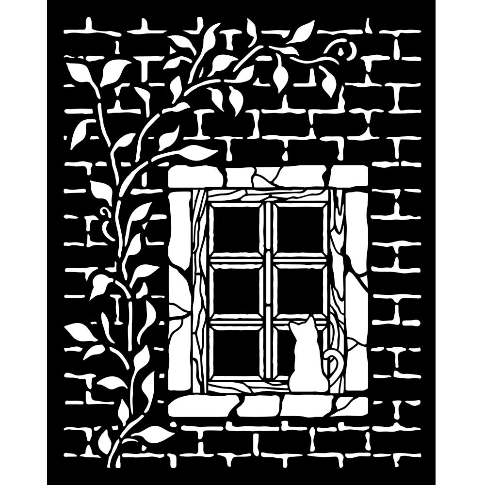 Stamperia Herbarium Silvae Thick Stencil 20×25cm Country Window (KSTD195)