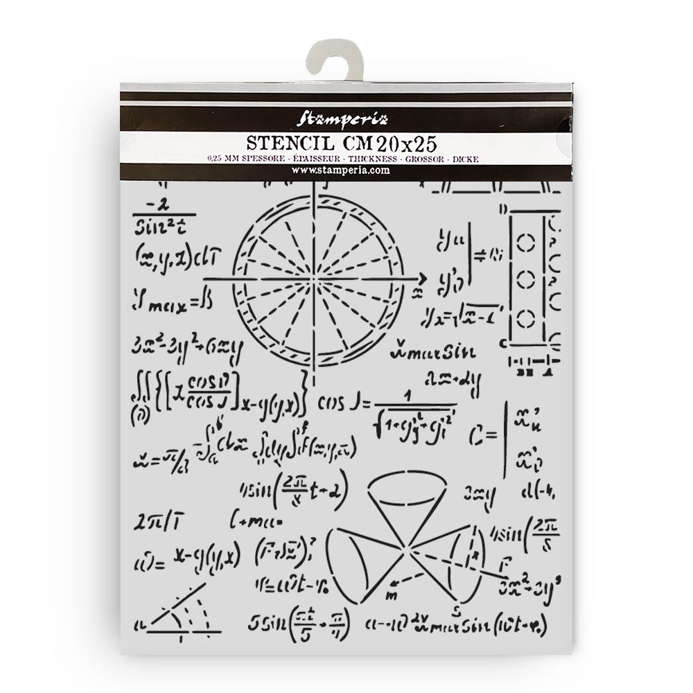 Stamperia A New Beginning Thick Stencil 20x25cm Formulas (KSTD201)