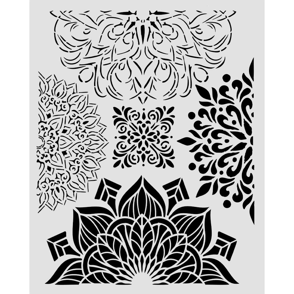 Stamperia Gardens of Time Thick Stencil Half Friezes (KSTD204)