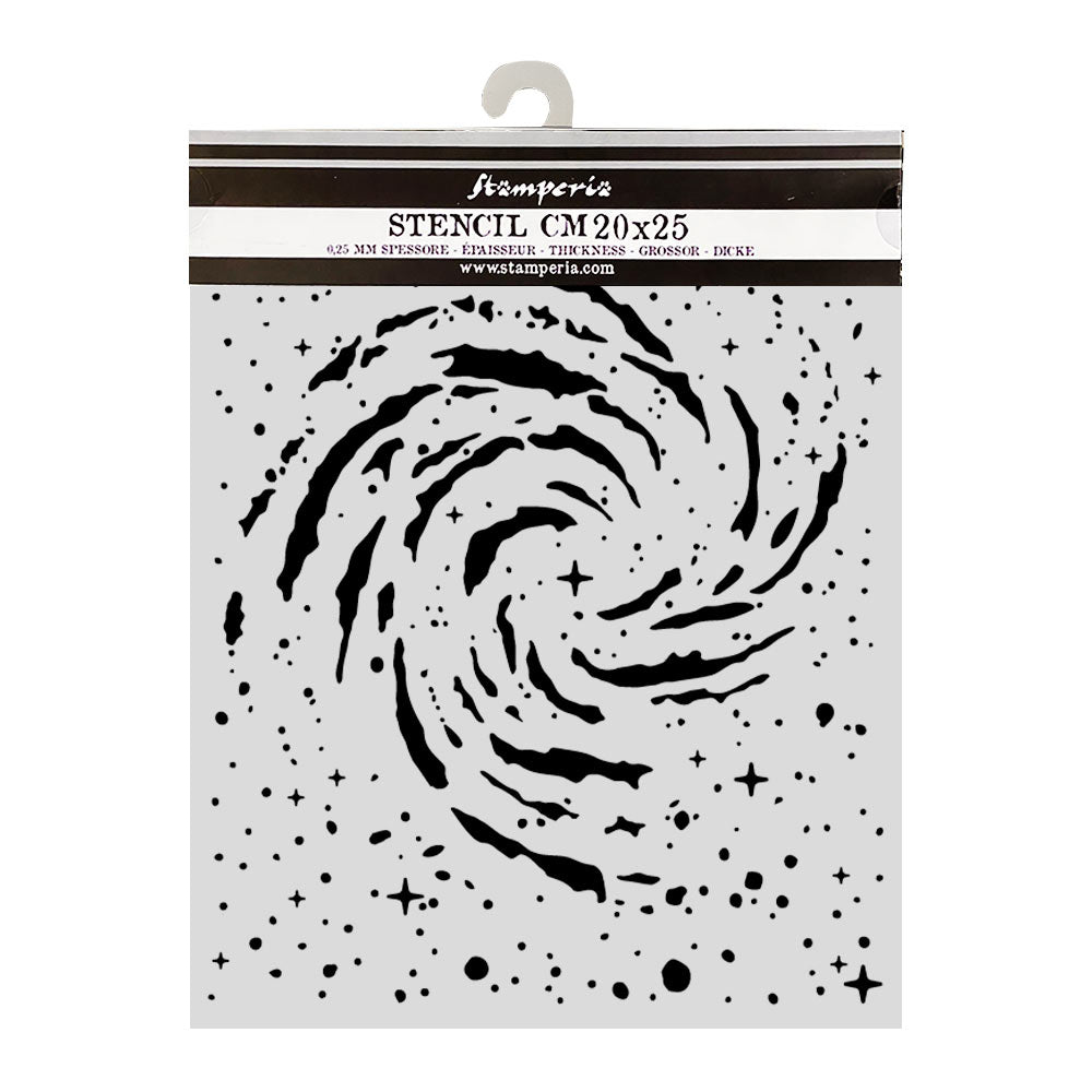 Stamperia Cosmos Thick Stencils 20x25cm Swirling Nebula by Cristina Radovan - KSTD218