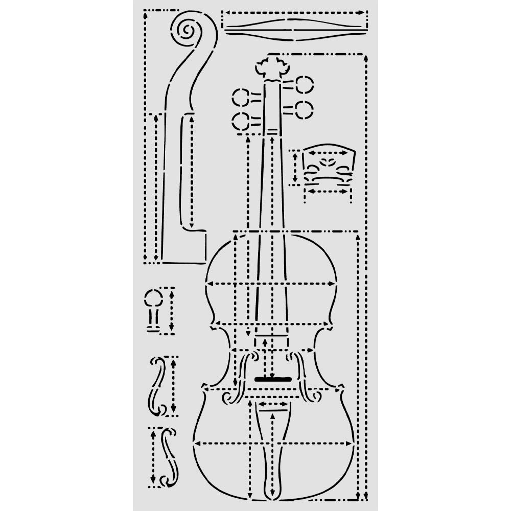 Stamperia Symphony Thick Stencils 12x25cm Violin Sections by Sara Alcobendas (KSTDL166)