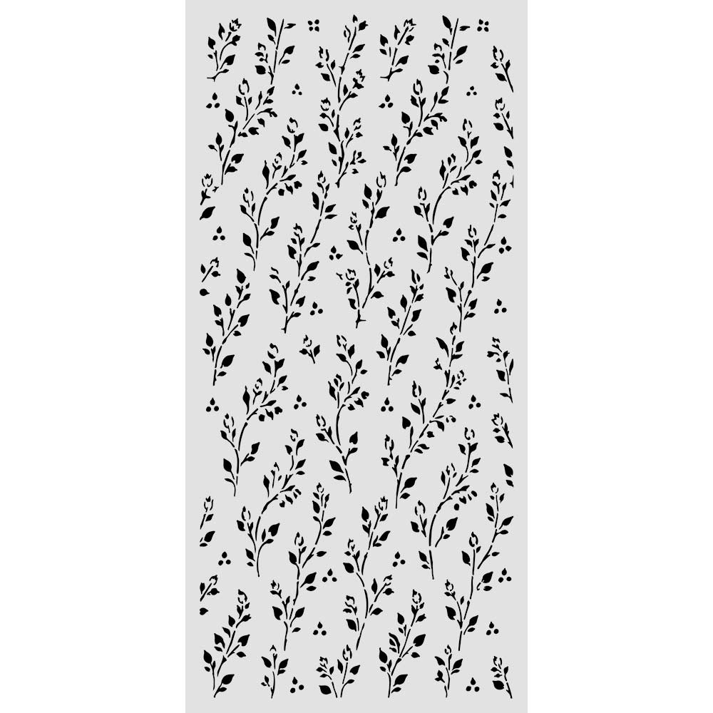 Stamperia Cozy Family Thick Stencils 12x25cm Sprig Pattern - KSTDL178
