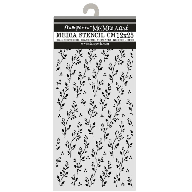Stamperia Cozy Family Thick Stencils 12x25cm Sprig Pattern - KSTDL178