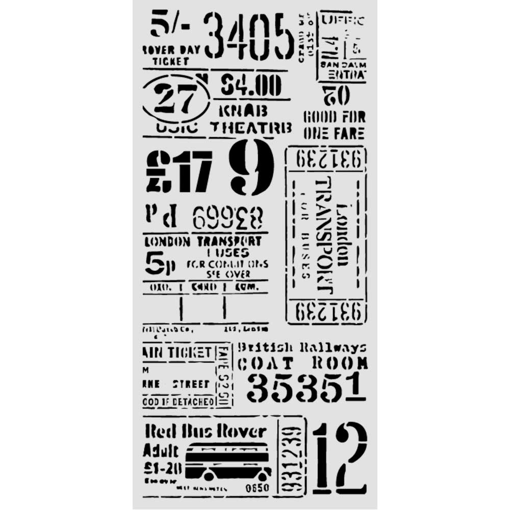 Stamperia Our Way Thick Stencils 12x25cm Tickets - KSTDL179