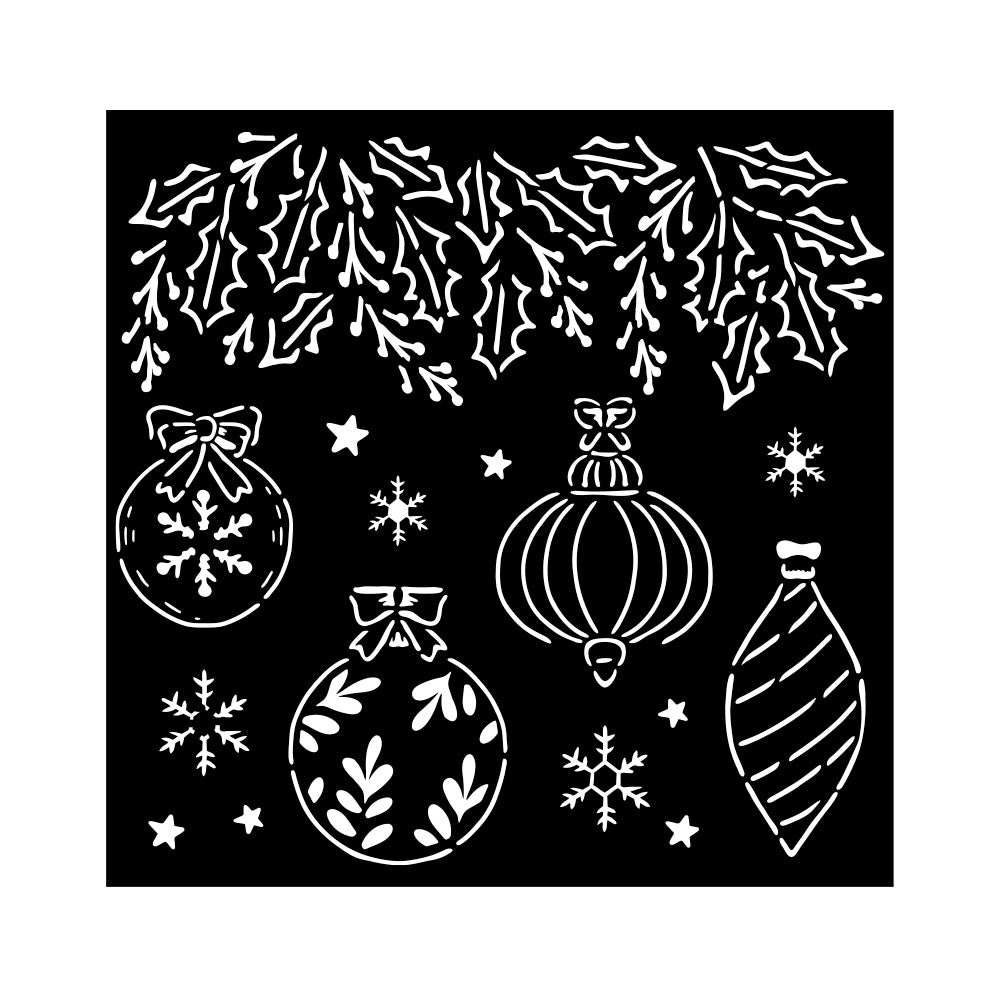 Stamperia Thick stencil cm 18X18 - The Nutcracker christmas balls KSTDQ106