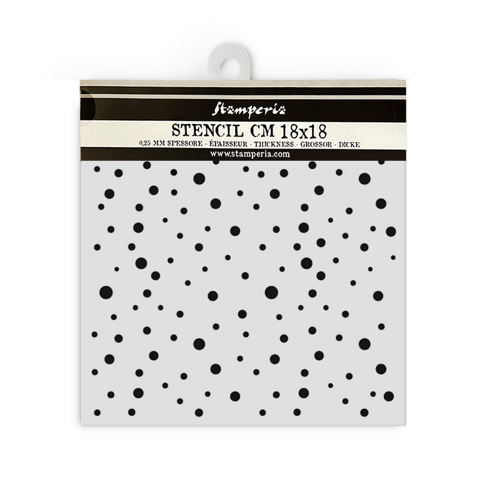 Stamperia Thick stencil cm 18X18 - Classic Christmas dots pattern KSTDQ111