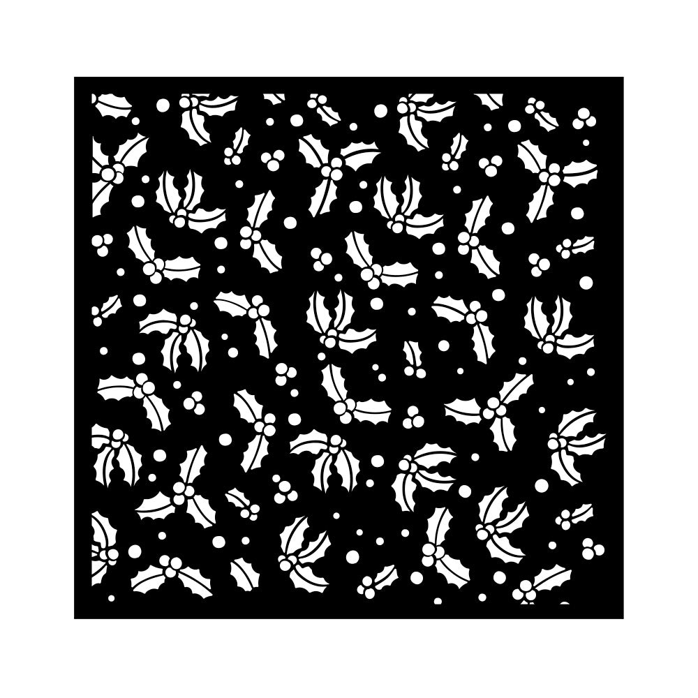 Stamperia Thick stencil cm 18X18 - Classic Christmas gooseberry pattern KSTDQ114
