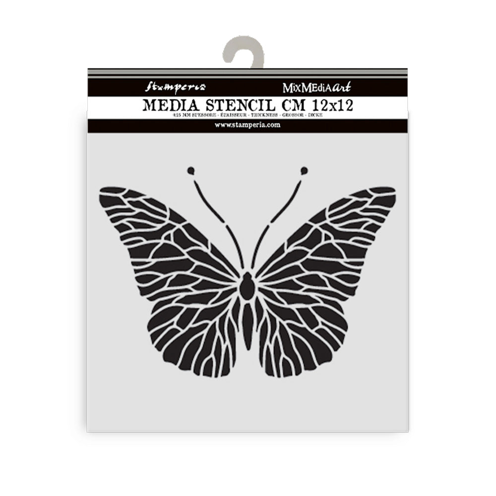 Stamperia Quiet Days Thick Stencil Butterfly 12x12 cm (KSTDS65)