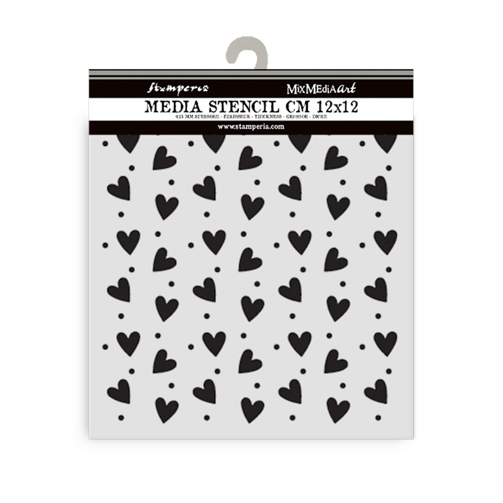 Stamperia Family Thick Stencil 12×12cm Heart Texture (KSTDS68)