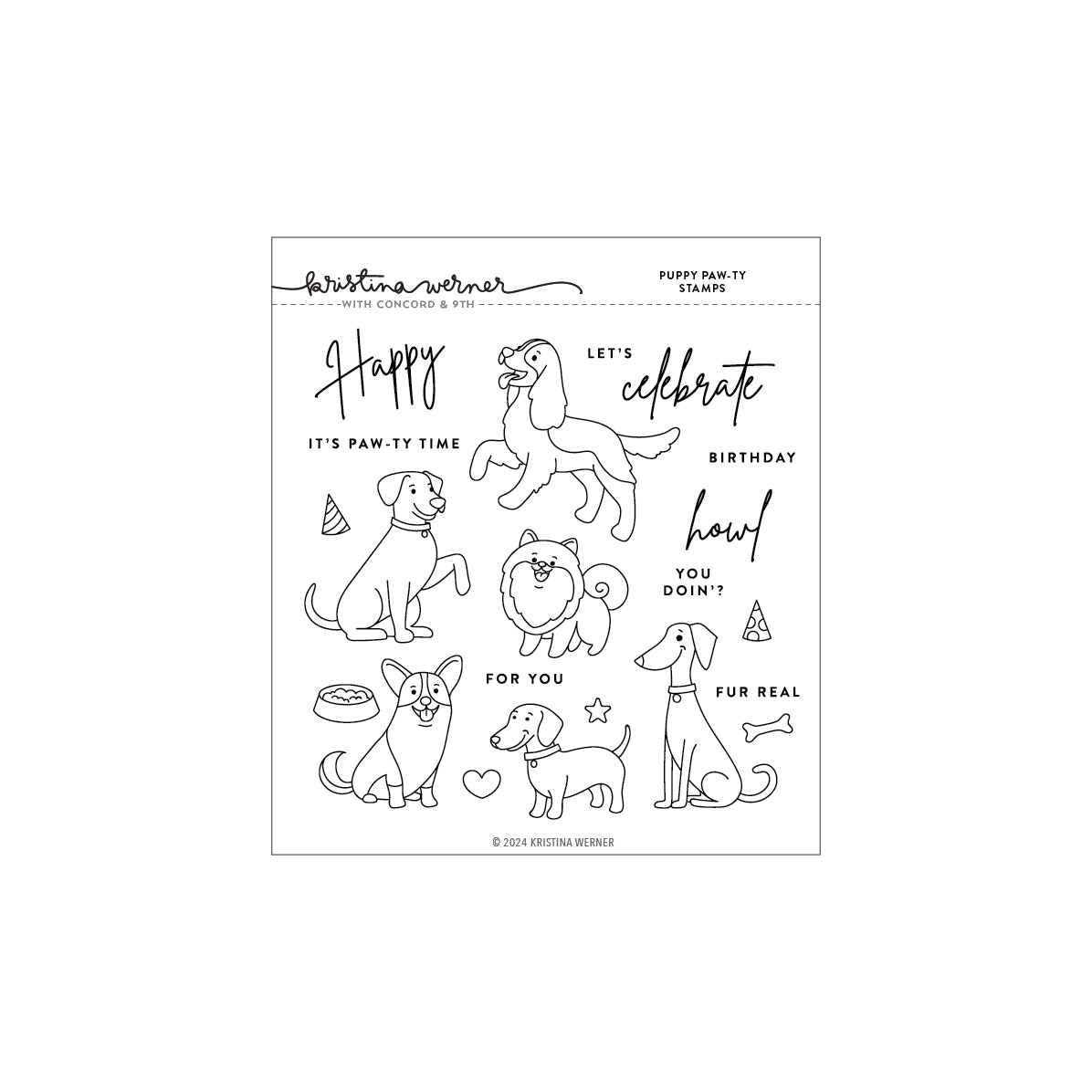 Concord & 9th Puppy Paw-ty Stamp Set (6 x 6)