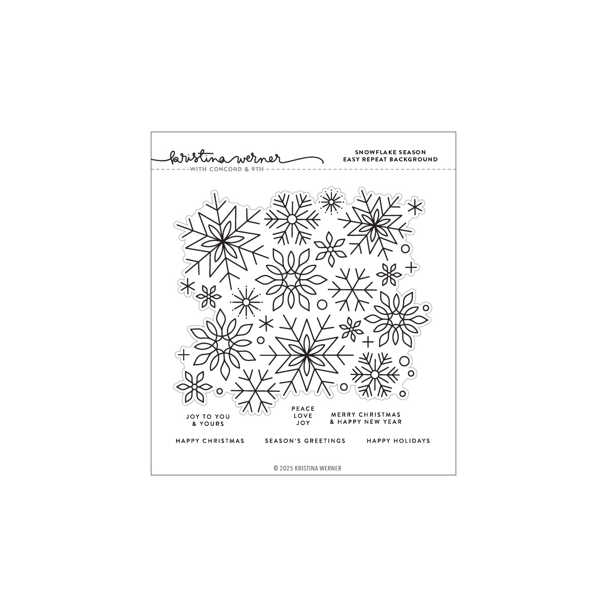 Concord & 9th Kristina Werner Snowflake Season Easy Repeat Background Stamp (6 x 6)