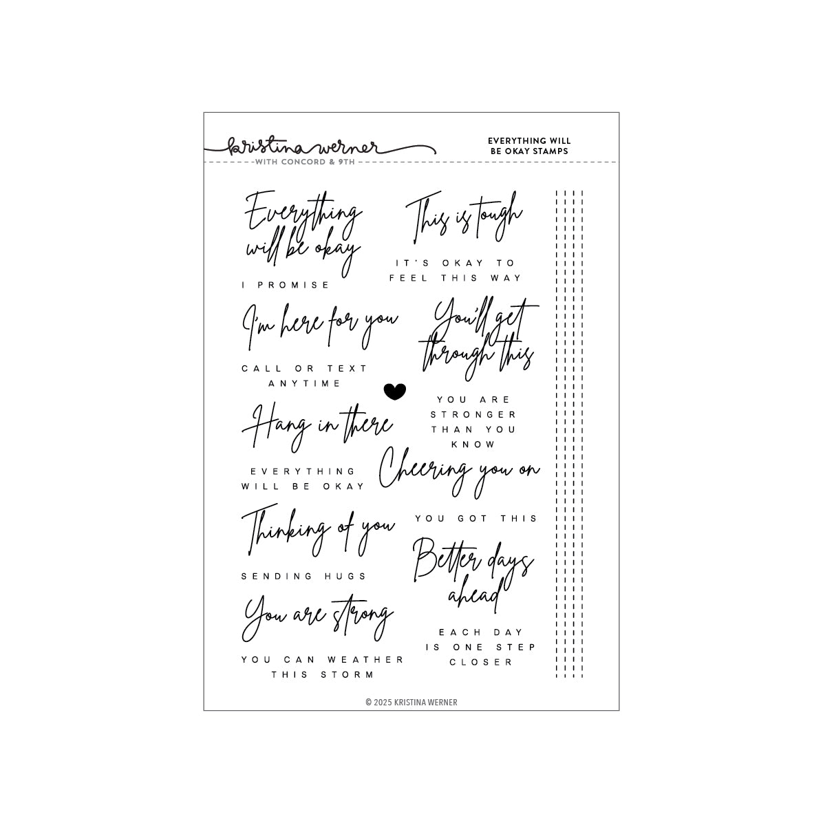 Concord & 9th KW Everything Will Be Okay Stamp Set / Die Bundle