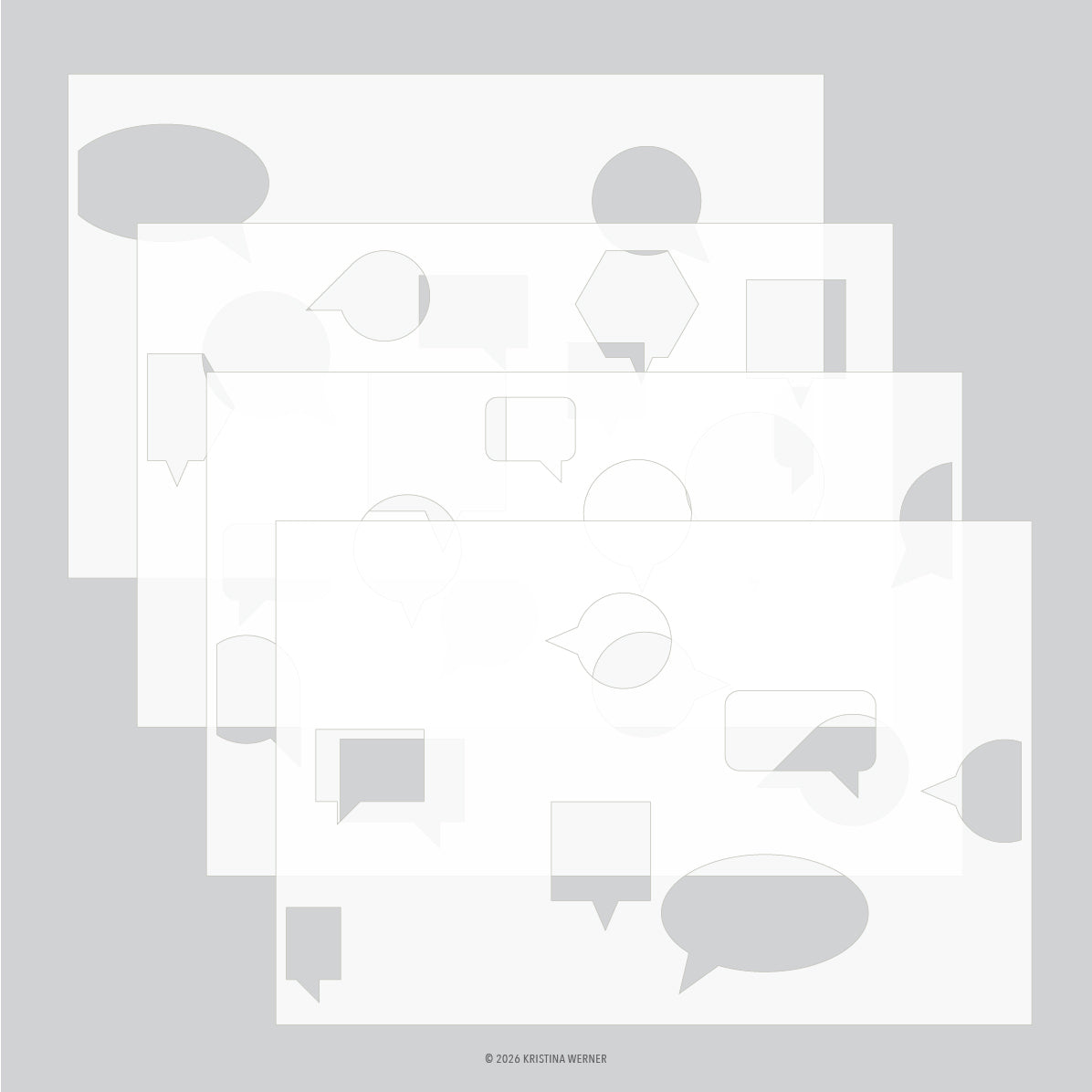 Concord & 9th KW Just Talking Stencil Pack (4 qty; 6 x 9)