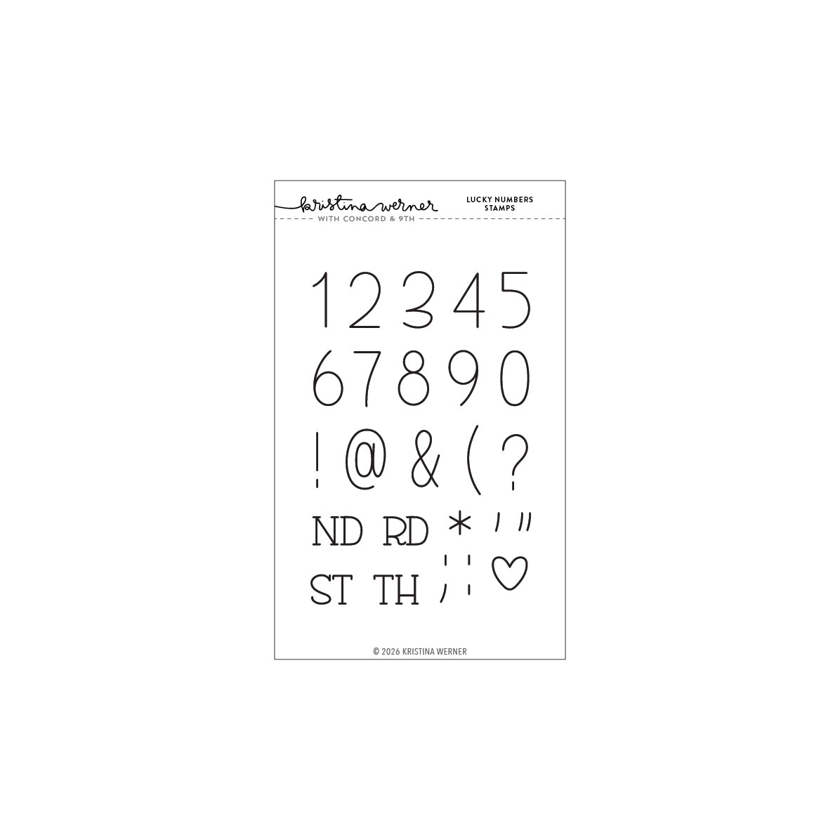 Concord & 9th KW Lucky Numbers Stamp Set (4 x 6) / Die Bundle
