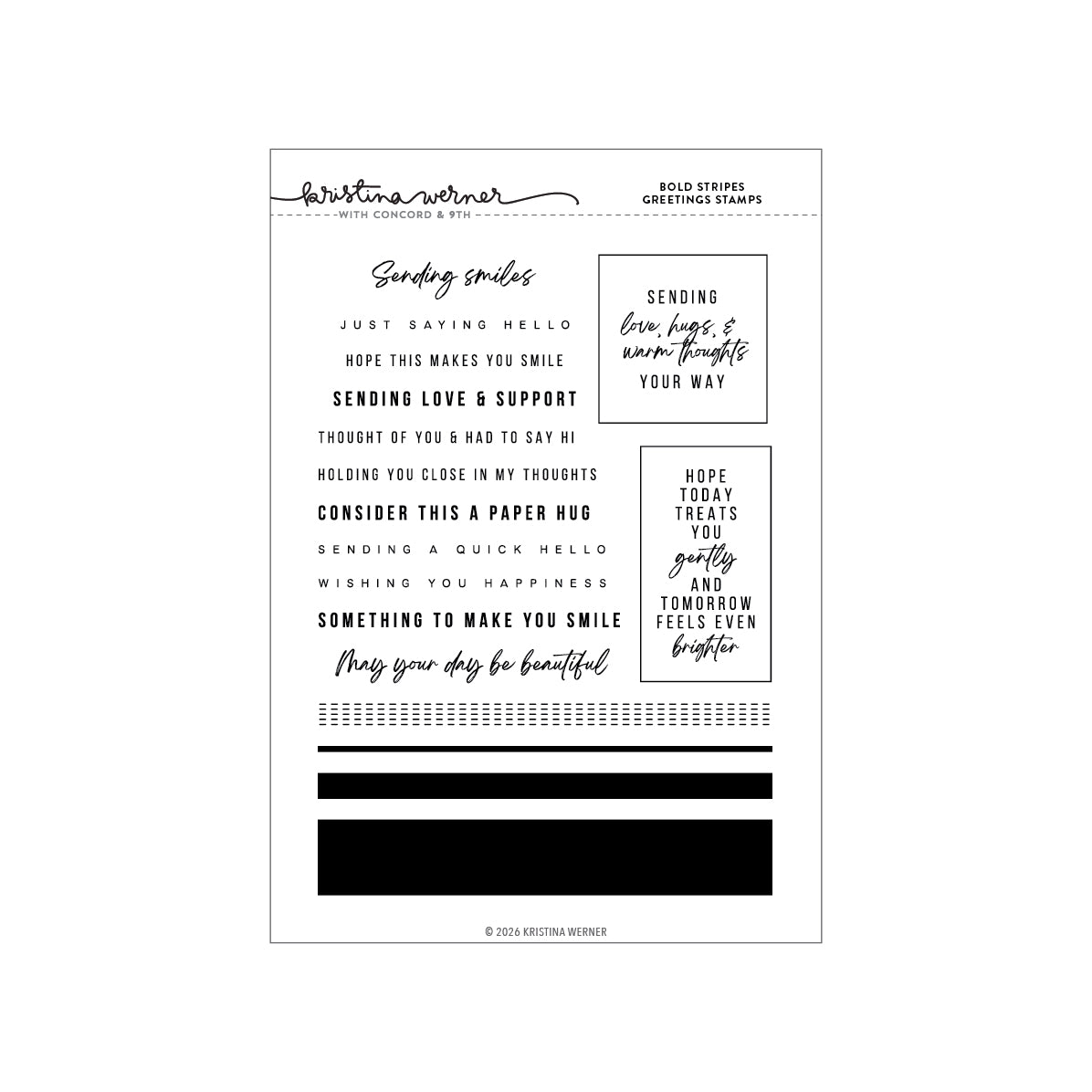 Concord & 9th KW Bold Stripes Greetings Stamps (6 x 8)