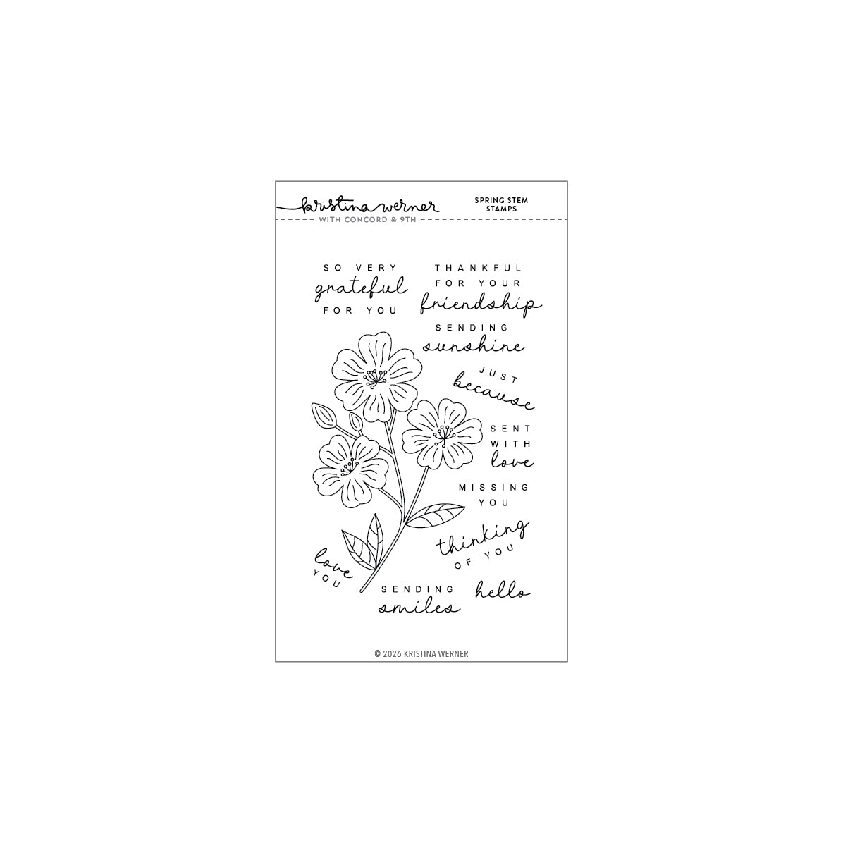 Concord & 9th KW Spring Stem Stamps (4 x 6) & die bundle