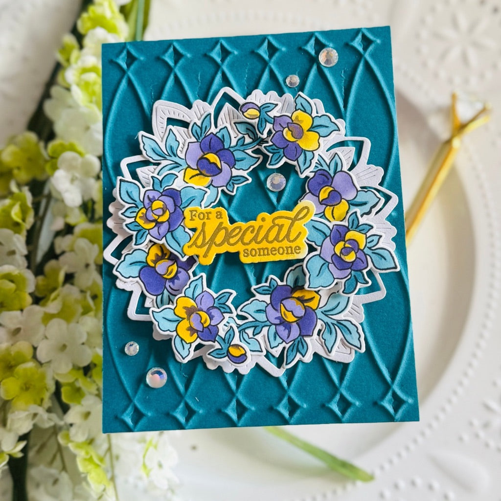 Pinkfresh Studio Petal Poise stamp/ Die/ Stencil Bundle