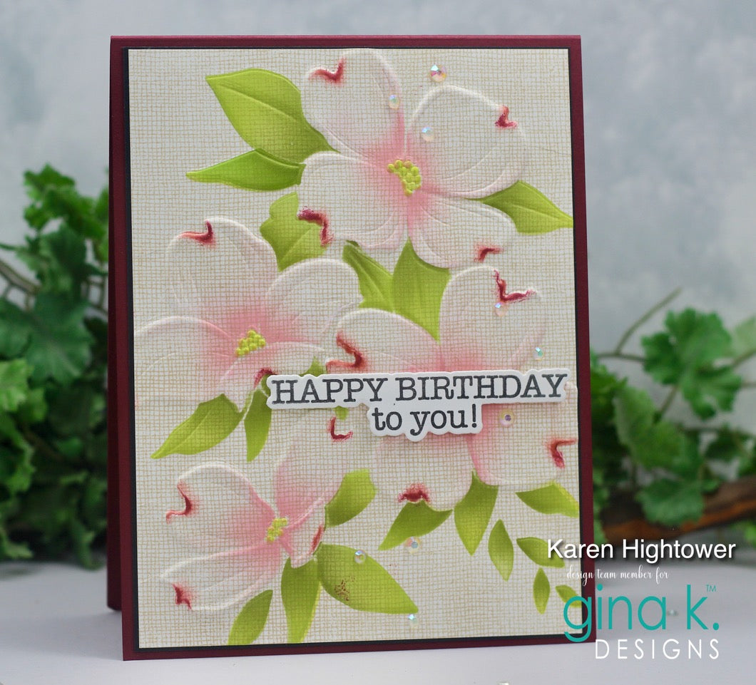 Gina K Designs BUNDLE – Fancy Dogwood 3D Embossing Folder, Layering Stencils & Die Set