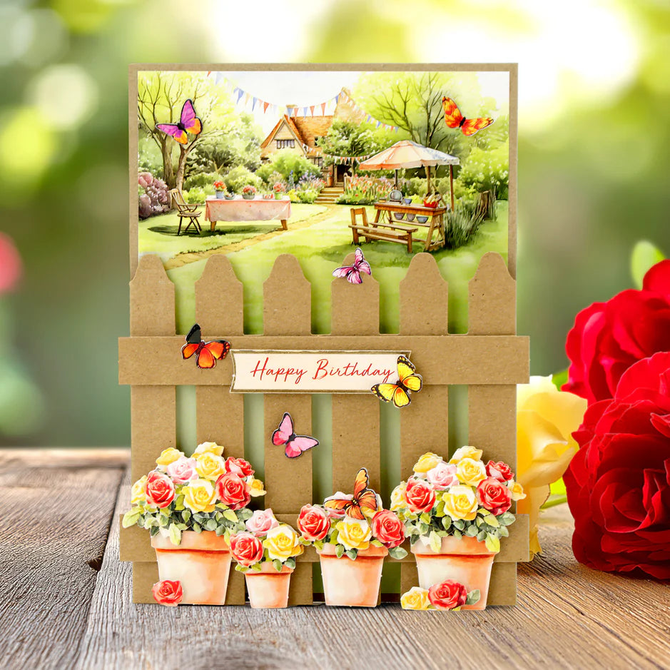 Katy Sue Designs Kraft 5x7 Picket Fence Cards & Envelopes (Pack of 12)