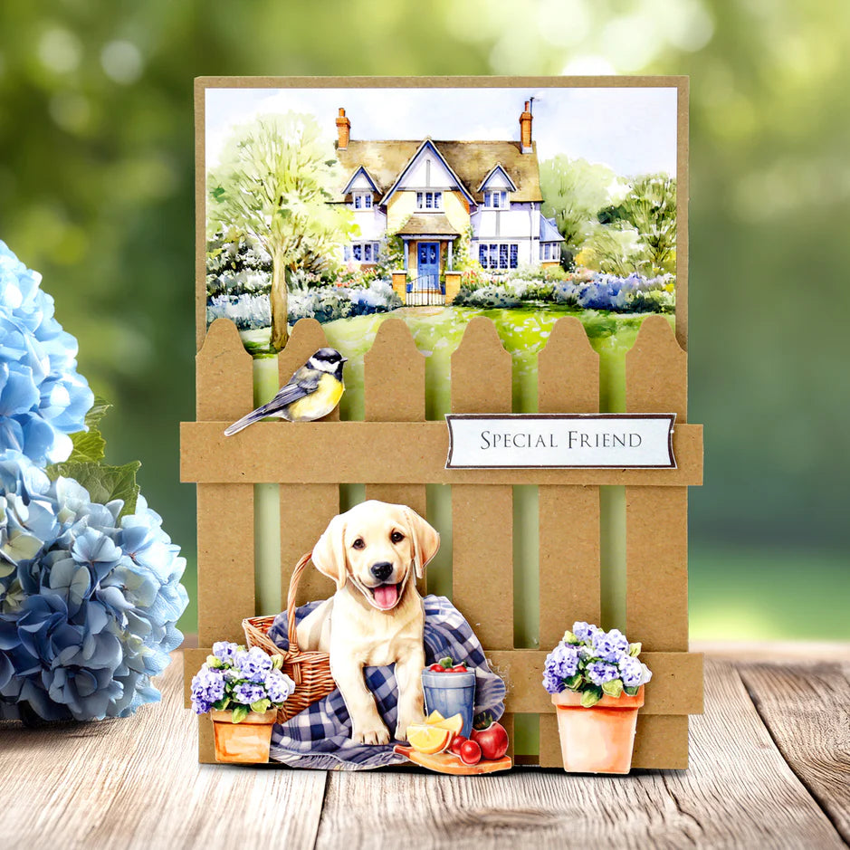 Katy Sue Designs Kraft 5x7 Picket Fence Cards & Envelopes (Pack of 12)