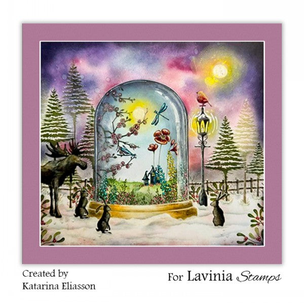 Lavinia Stamp Snowy Fir Tree Small Stamp LAV929