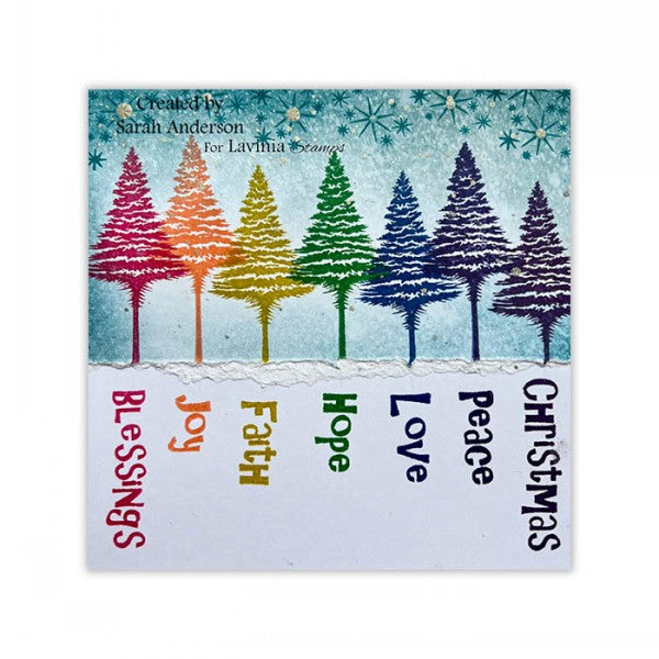 Lavinia Stamp Snowy Fir Tree Small Stamp LAV929