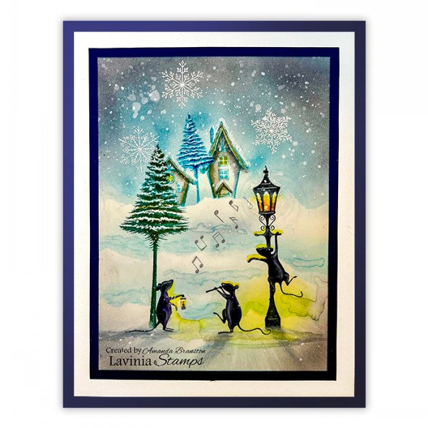 Lavinia Stamp Snowy Fir Tree Stamp LAV930