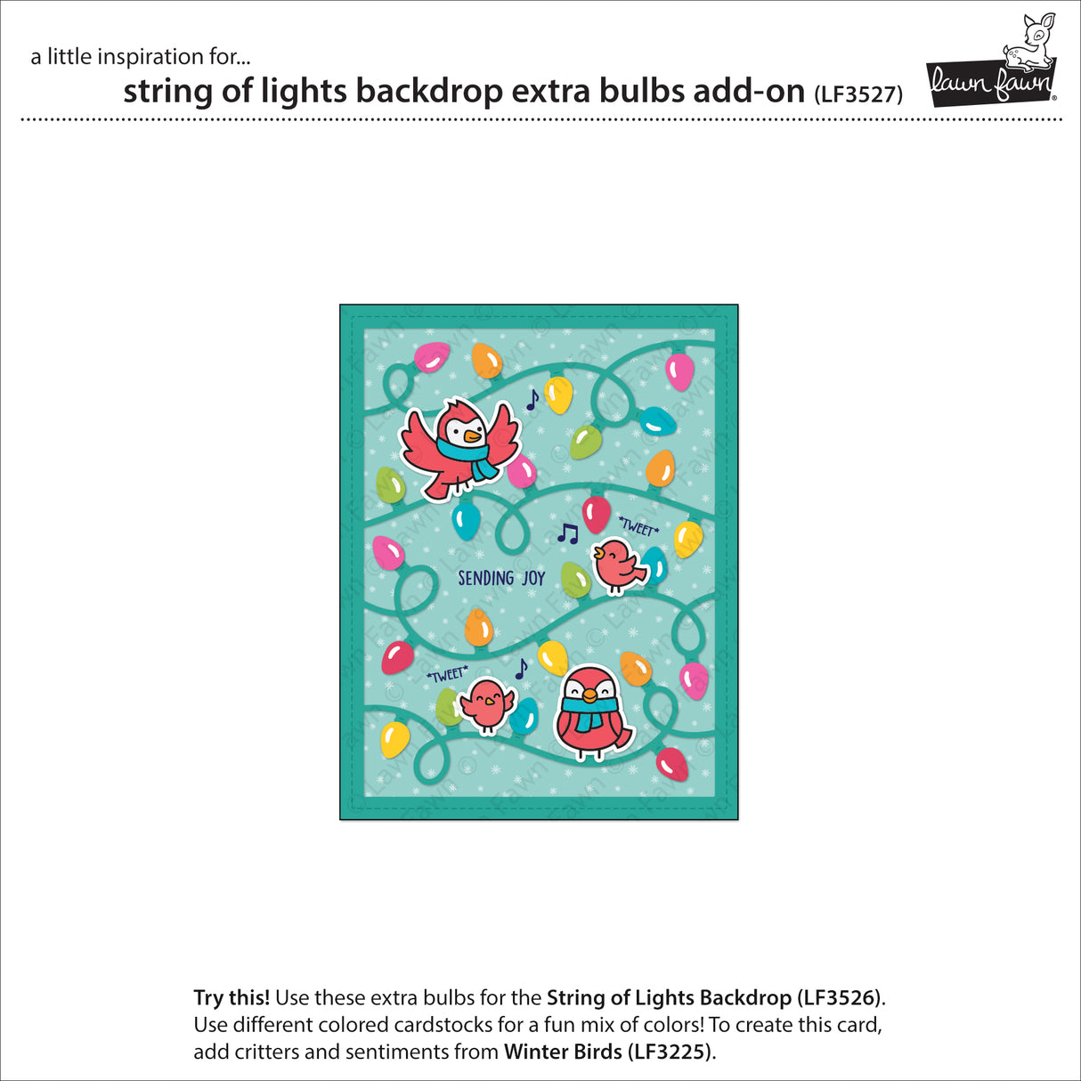 LF3527 - Lawn Cuts - String of Lights Backdrop Extra Bulbs Add-On Dies