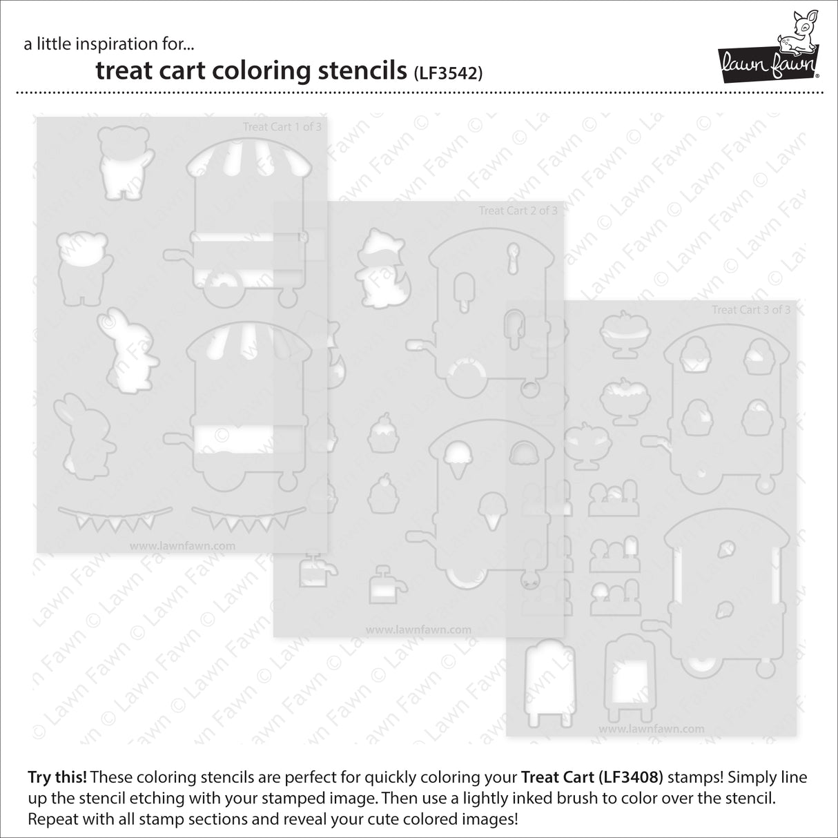LF3542 - Lawn Clippings - Treat Cart Coloring Stencils
