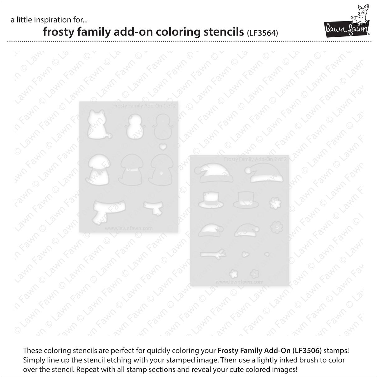 LF3564 - Lawn Clippings - Frosty Family Add-On Coloring Stencil