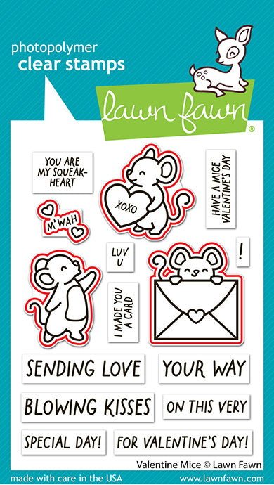 Lawn Fawn LF3609 - Lawn Cuts - Valentine Mice Dies