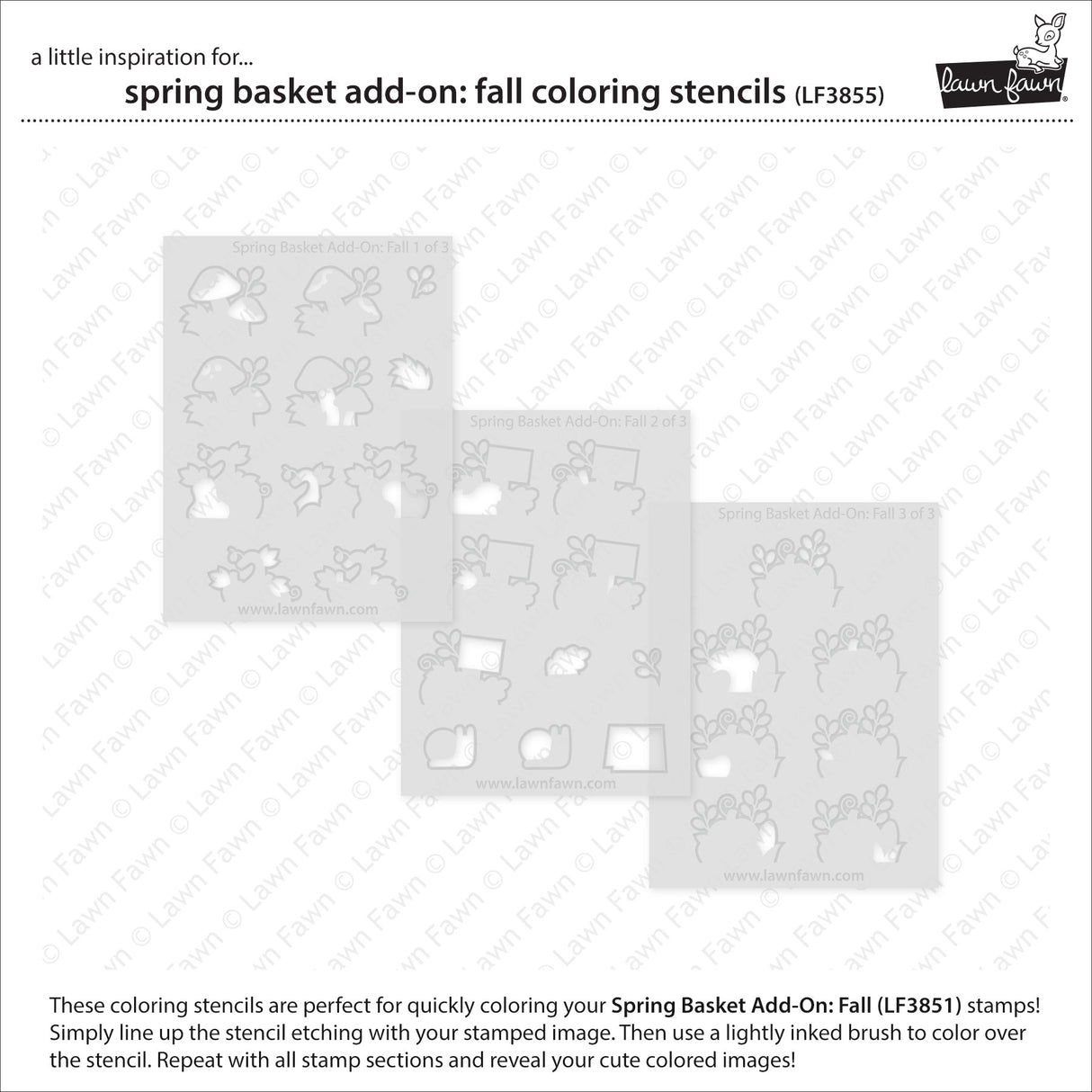 Lawn Fawn LF 3855 spring basket add-on: fall coloring stencils