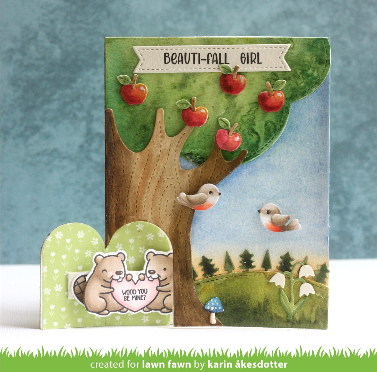 Lawn Fawn LF 3865 knock knock, who's there? tree add-on