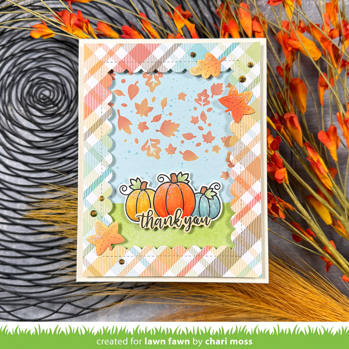 Lawn Fawn LF 3873 autumn breeze stencil