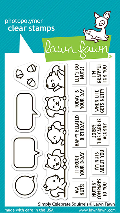 Lawn Fawn Simply Celebrate Squirrels Stamp and Dies Bundle - LF3882/lf3881