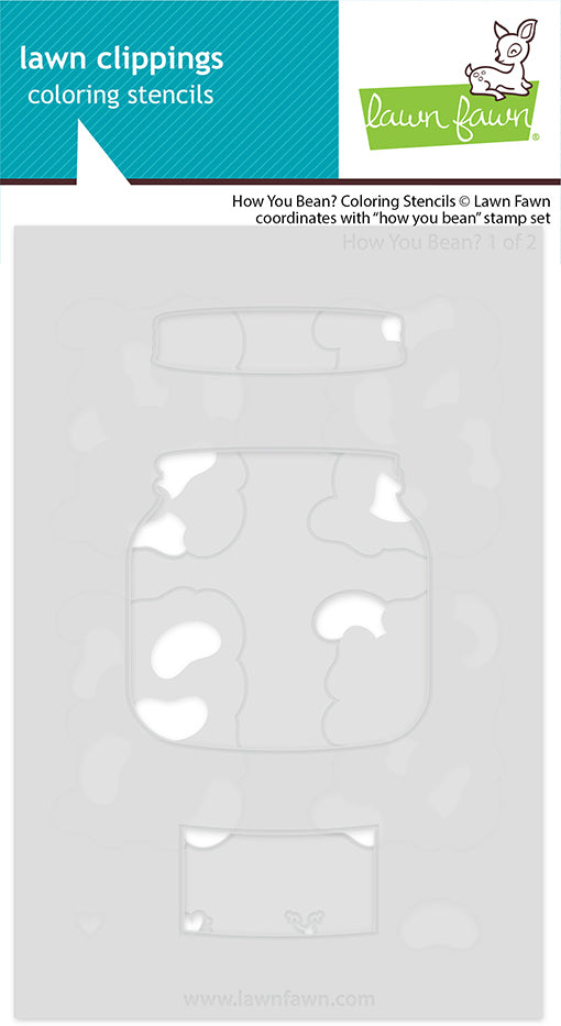Lawn Fawn LF3929 - Lawn Clippings - How You Bean? Coloring Stencils