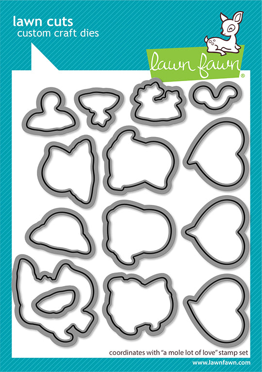 Lawn Fawn A Mole Lot of Love Stamp, Die and stencil LF3942,Lf3943, lf3944