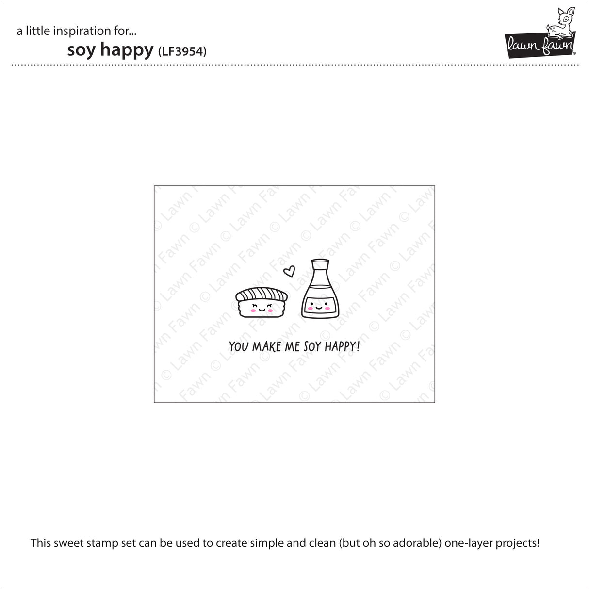 Lawn Fawn Soy Happy Stamp, Die and stencil Lf3954 , Lf3955, Lf3956