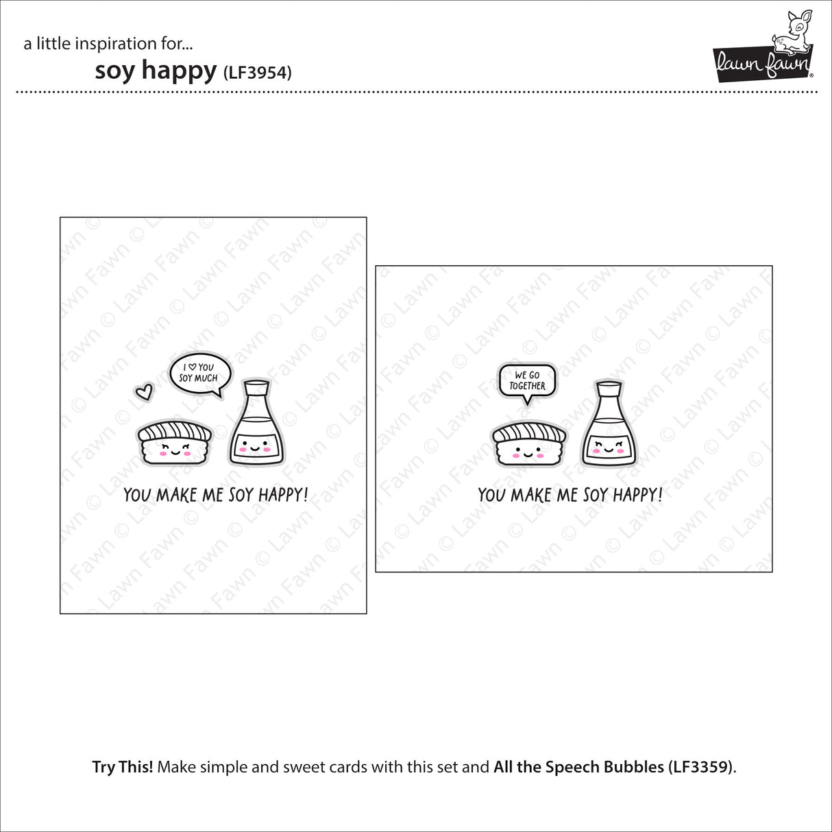 Lawn Fawn Soy Happy Stamp, Die and stencil Lf3954 , Lf3955, Lf3956