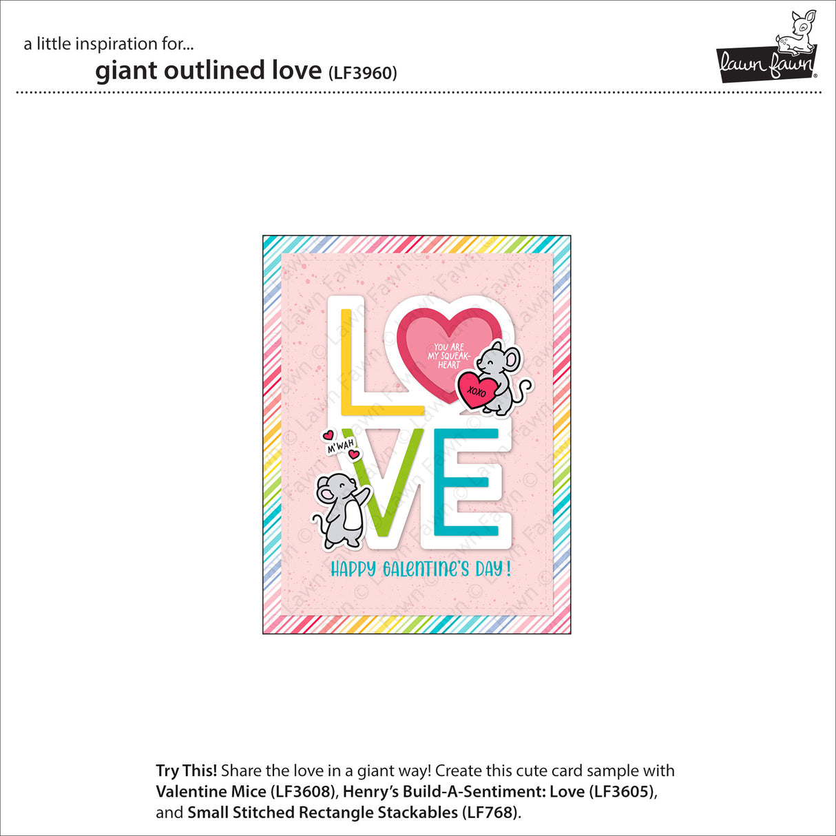 Lawn Fawn LF3960 - Lawn Cuts - Giant Outlined Love Dies