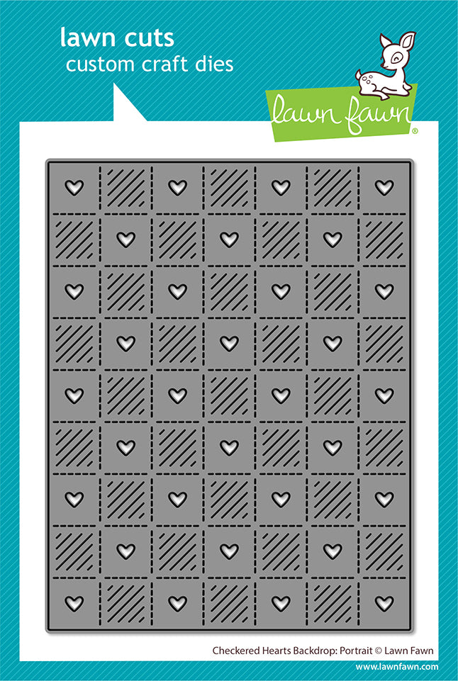 Lawn Fawn LF3962 - Lawn Cuts - Checkered Hearts Backdrop: Portrait Die