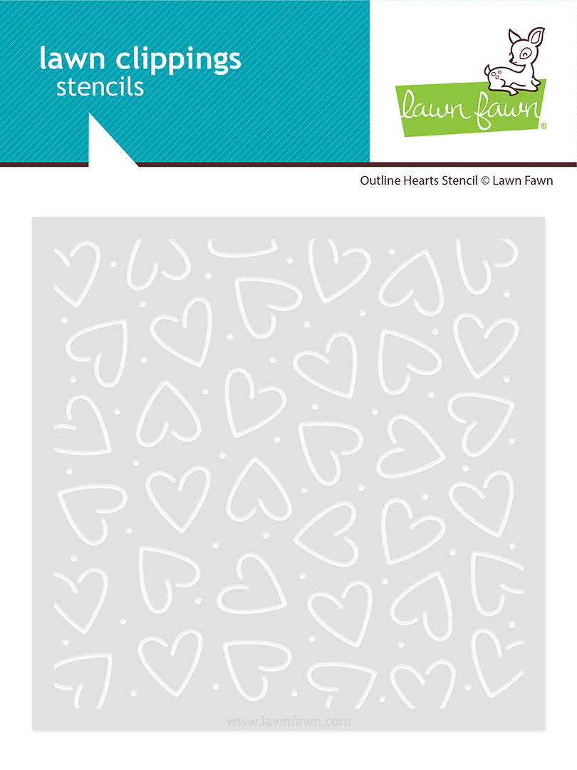 Lawn Fawn LF3966 - Lawn Clippings - Outline Hearts Stencil