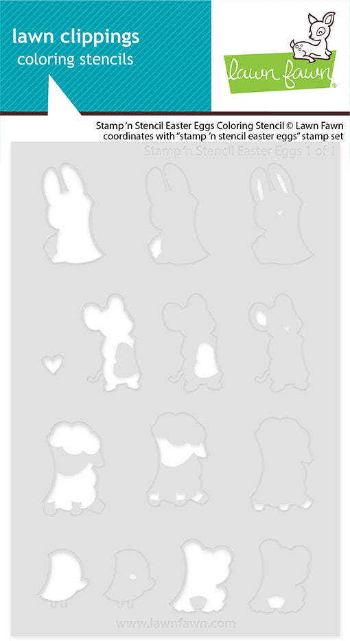 Lawn Fawn LF4030 - Lawn Clippings - Stamp 'n Stencil Easter Eggs Coloring Stencil
