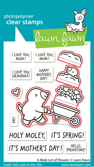 Lawn Fawn A Mole Lot of Flowers Stamp & Die Bundle LF4031/LF4032