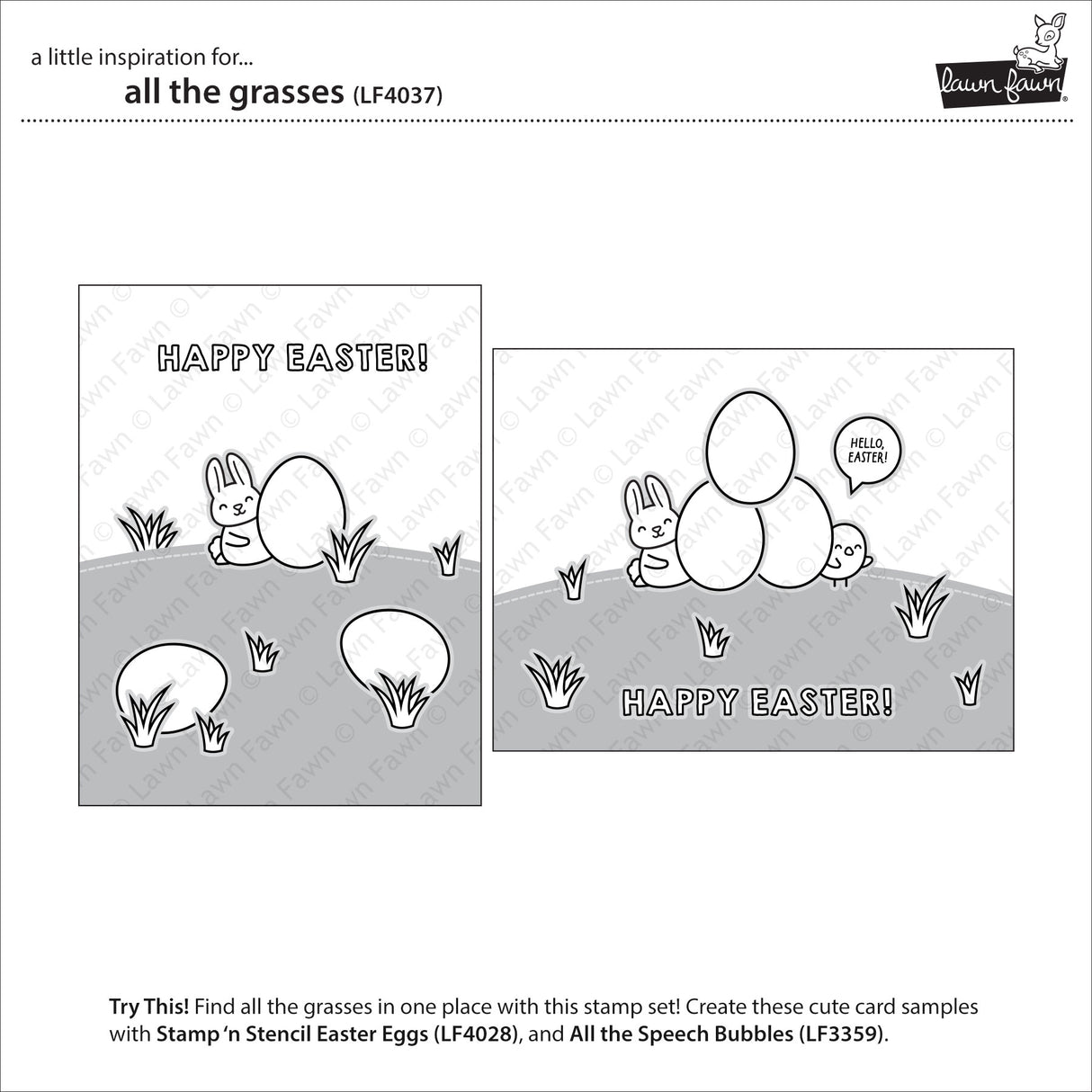 Lawn Fawn All the Grasses Stamp & Die Bundle LF4037/LF4038